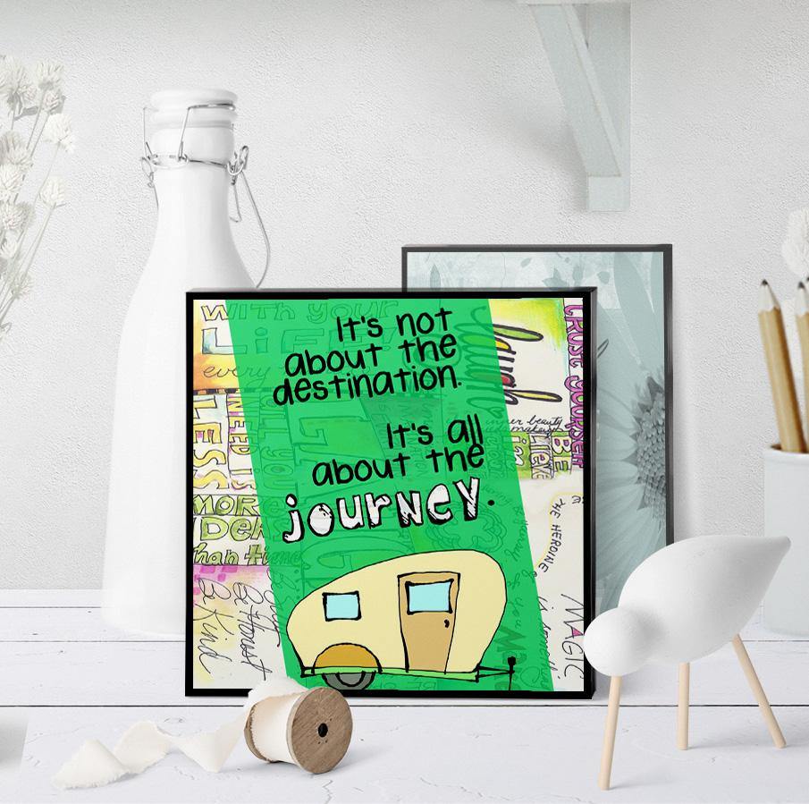 0521 Destination Journey Camper Art - deloresartcanada