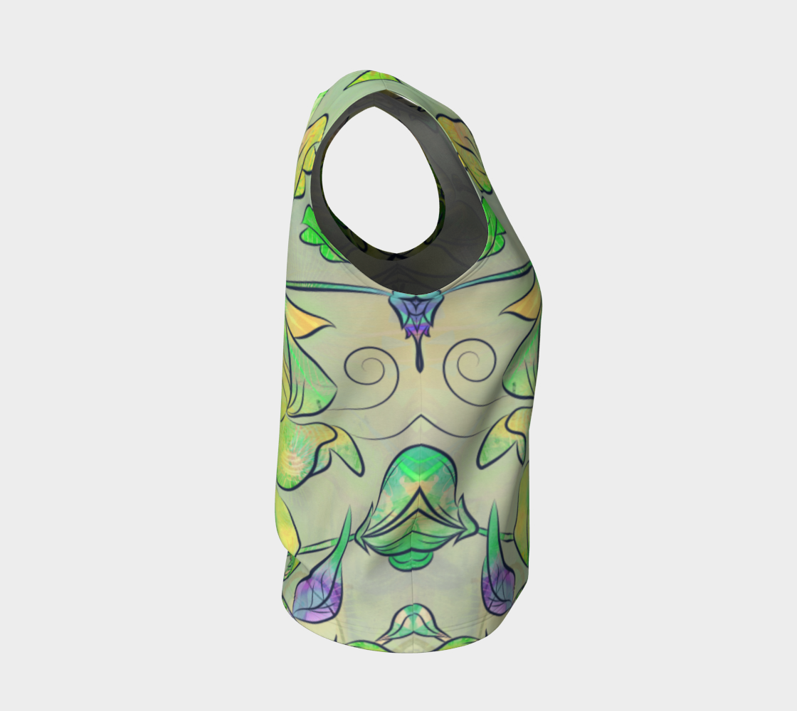 Queen Sweet Pea Loose Tank in Yellow/Green - deloresartcanada