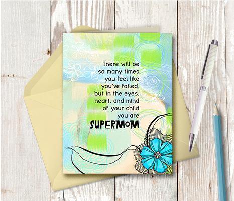 0530 Supermom Note Card - deloresartcanada