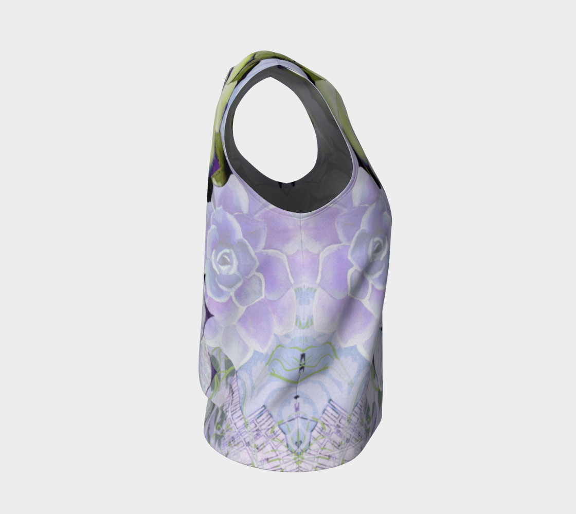 Pekinese Garden Loose Tank in Mauve and Moss - deloresartcanada