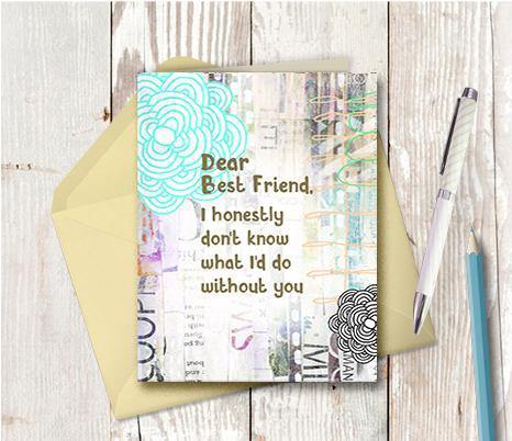 0535 Dear Best Friend Note Card - deloresartcanada