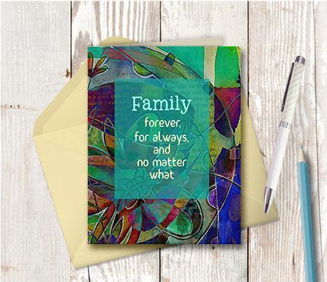 0541  Family Forever For Always Note Card - deloresartcanada