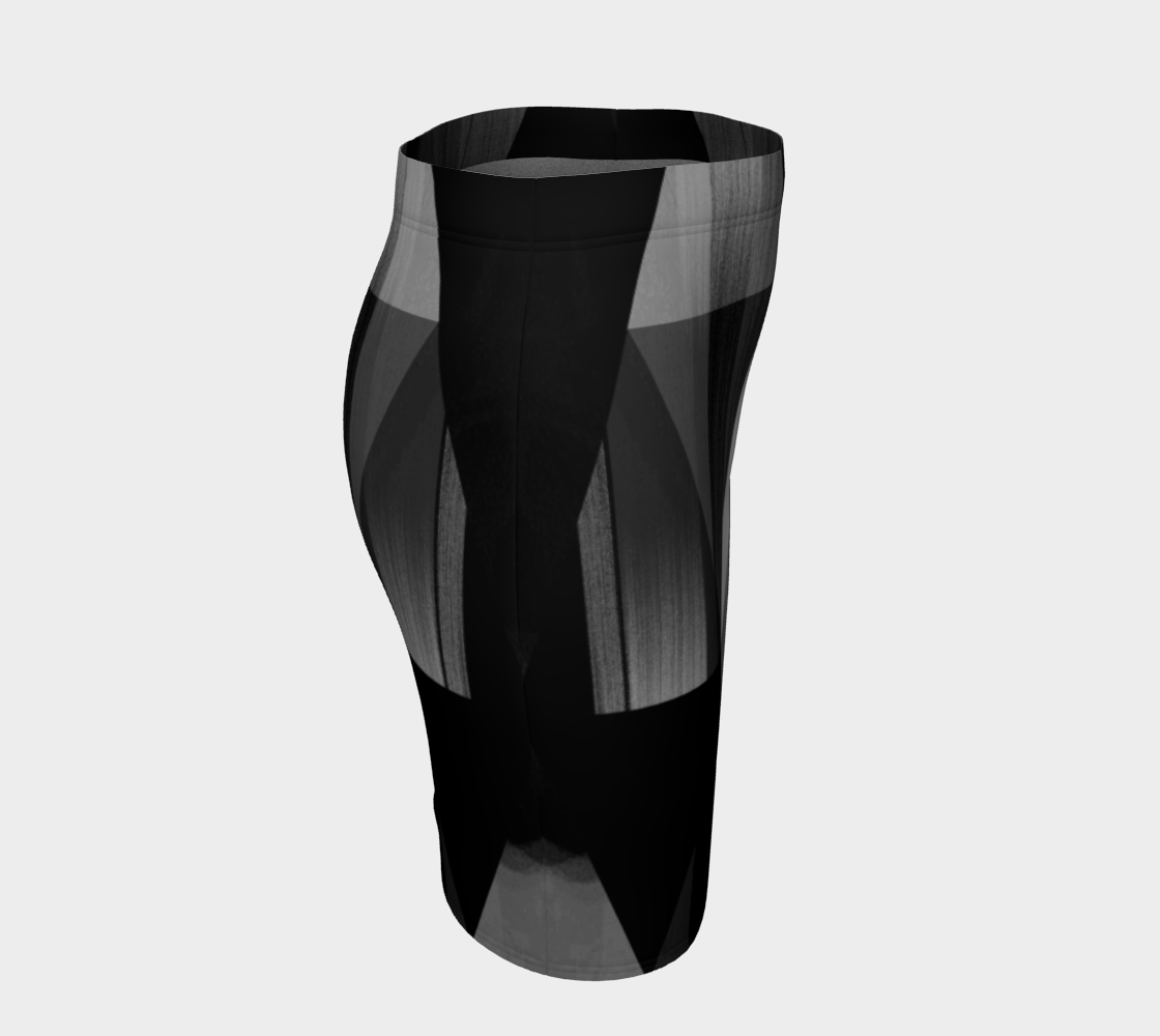 Unhinged Black Fitted Skirt by Deloresart - deloresartcanada