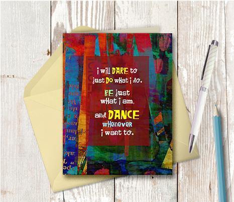 0545 Dance When I Want To Note Card - deloresartcanada