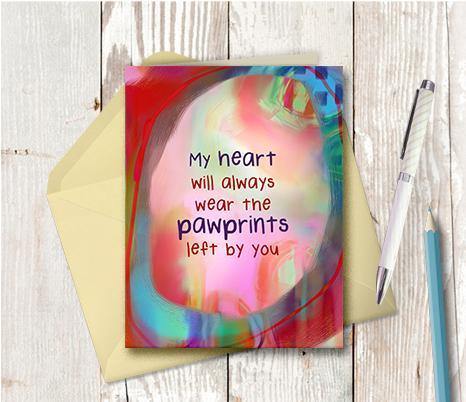 0555 Paw Prints Note Card - deloresartcanada
