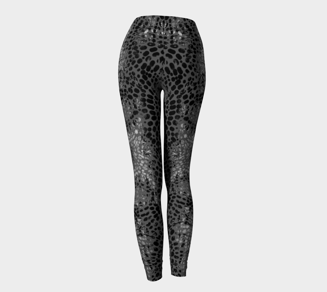 Earth Message Black Leggings by Deloresart - deloresartcanada
