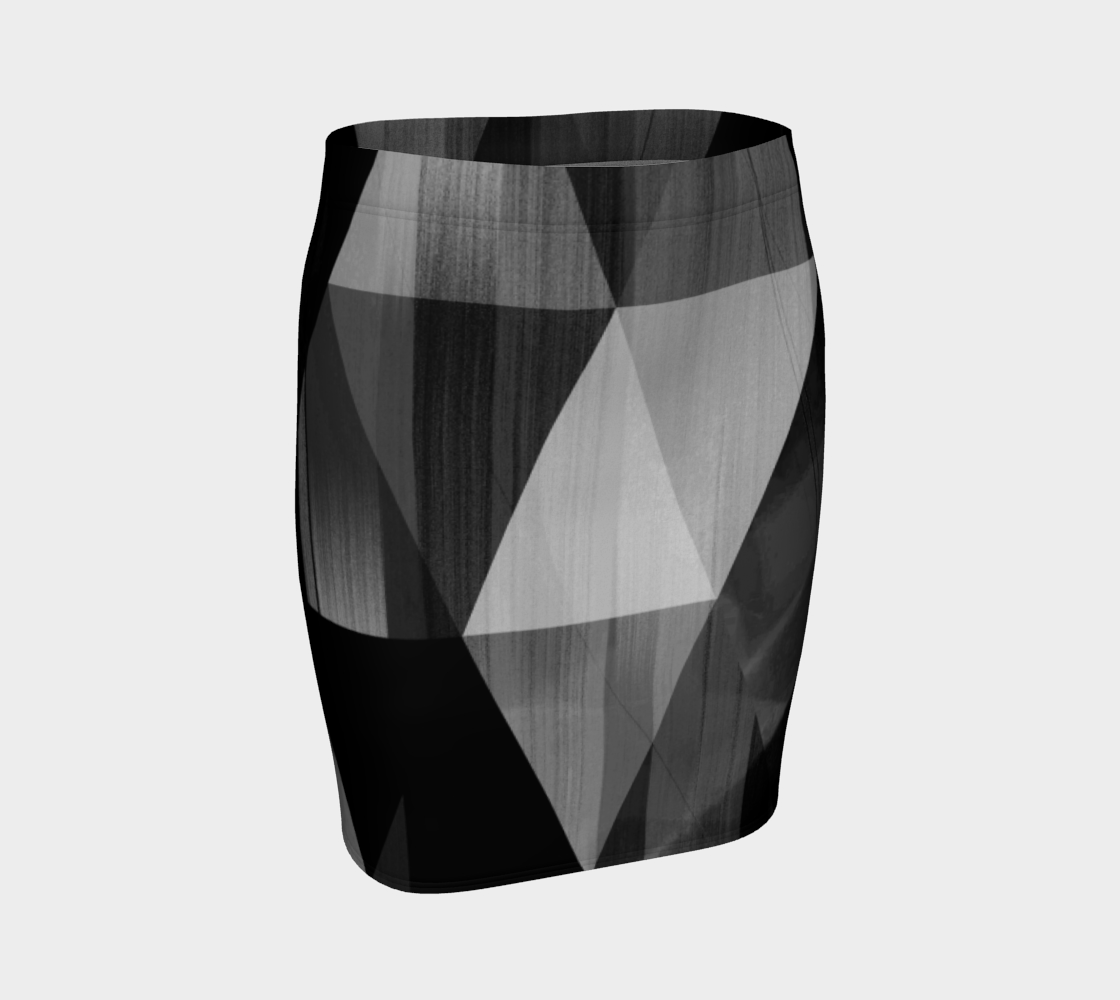 Unhinged Black Fitted Skirt by Deloresart - deloresartcanada