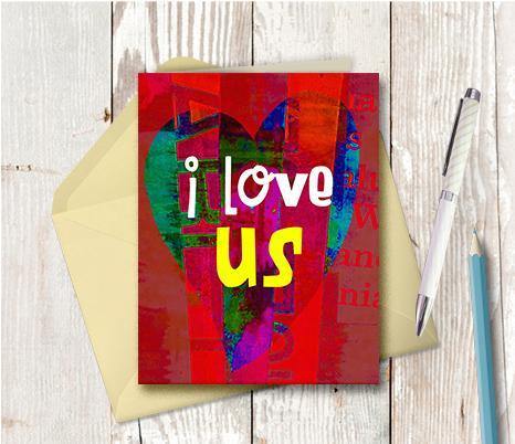 0574 I Love Us Note Card - deloresartcanada