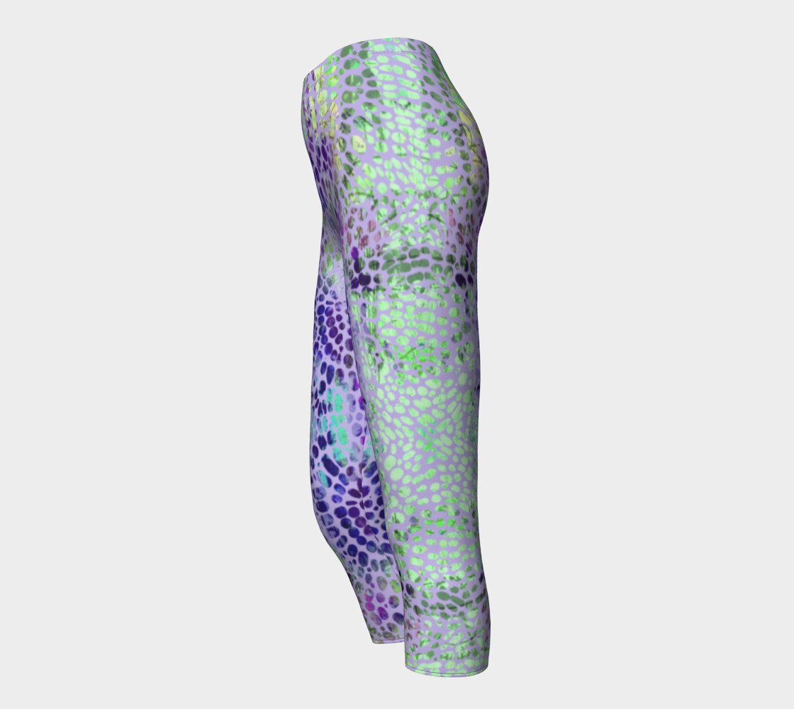 Earth Message Purple Capris by Deloresart - deloresartcanada