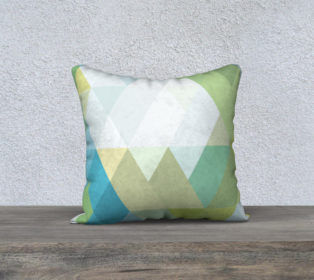 Support Beams Light Greens and Blues 2 Throw Pillow by Deloresart