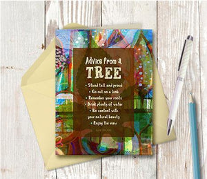 0584 Advice From A Tree Note Card - deloresartcanada