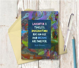 0590 Disney Laughter Is Timeless Note Card - deloresartcanada