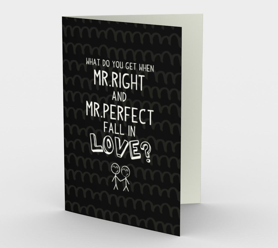 1405 When Mr. Right and Mr. Perfect Fall in Love Card by Deloresart - deloresartcanada