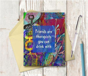 0594 Friends Therapists Note Card - deloresartcanada