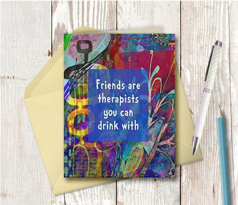 0594 Friends Therapists Note Card - deloresartcanada