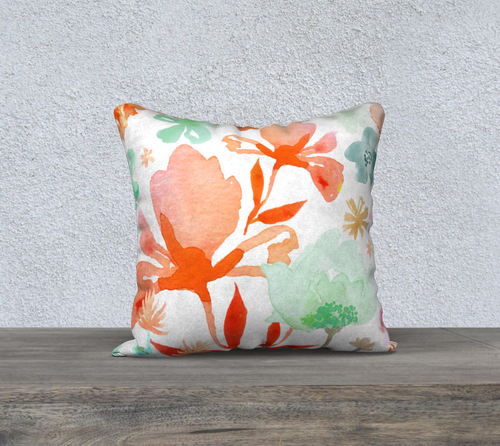 Dreamy Garden Corals Throw Pillow by Deloresart - deloresartcanada