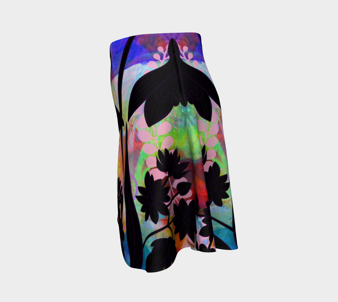 Hawaii Hibiscus Flare Skirt by Deloresart
