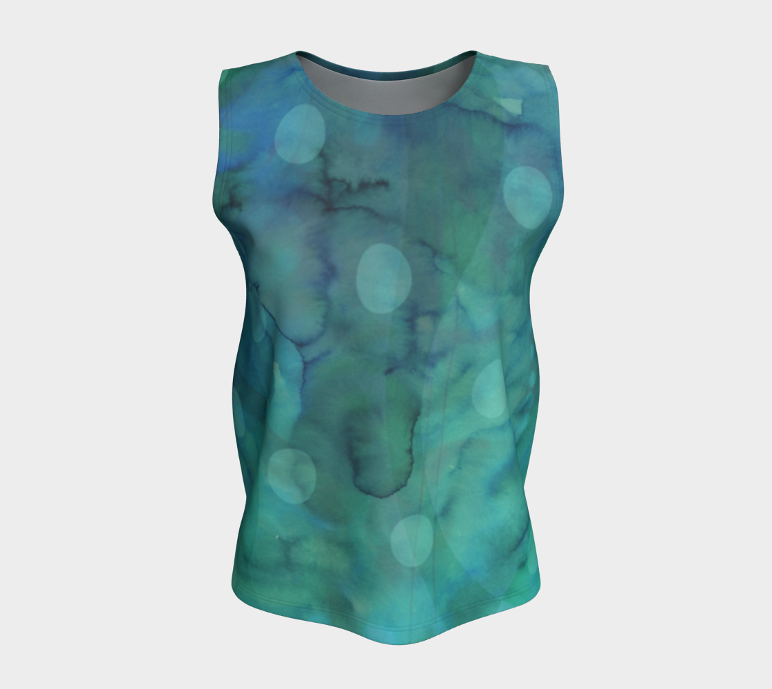 Because of You Loose Tank in Teal - deloresartcanada