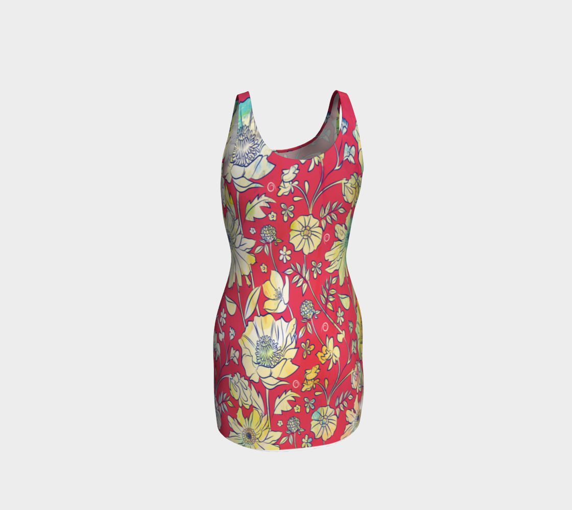 Francella Red Bodycon Dress by Deloresart