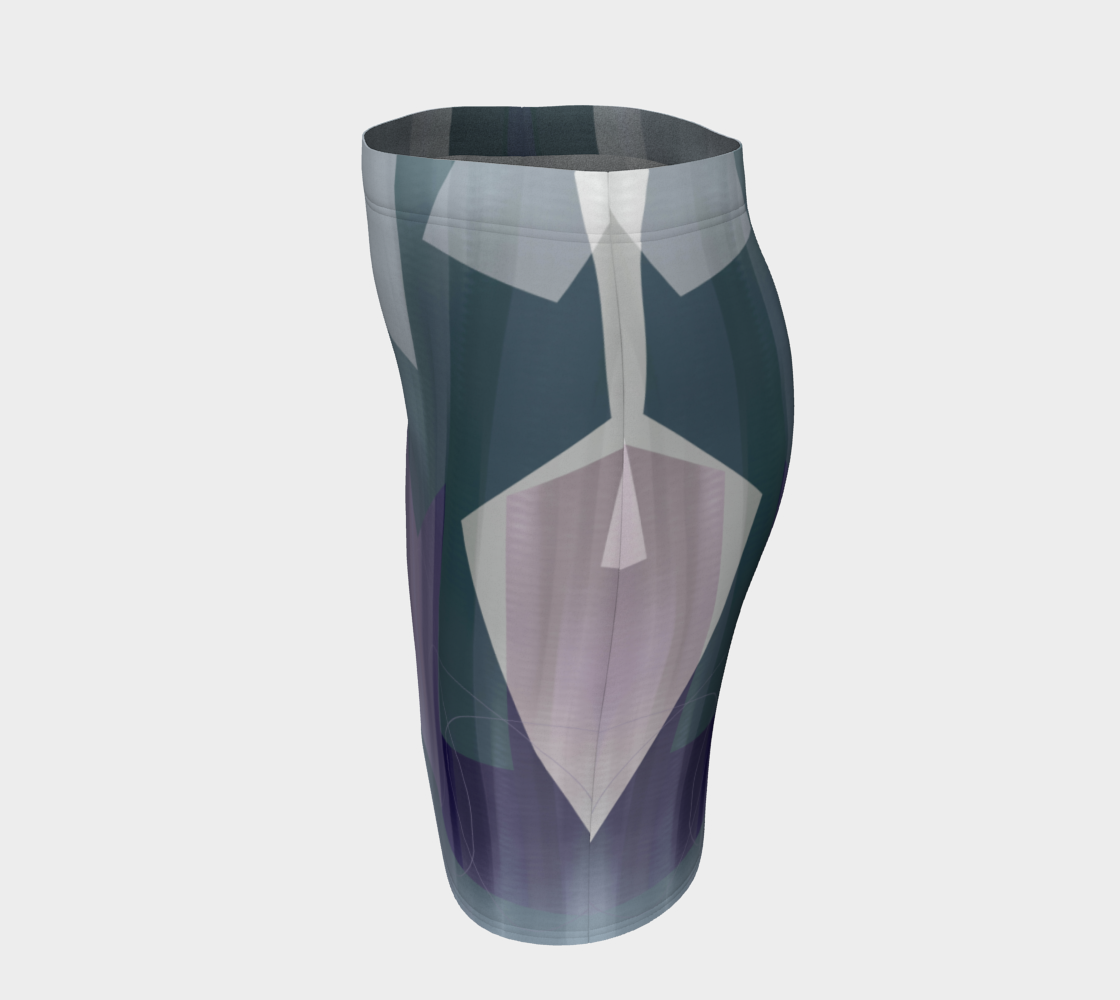 Satin Symmetry Fitted Skirt by Deloresart - deloresartcanada