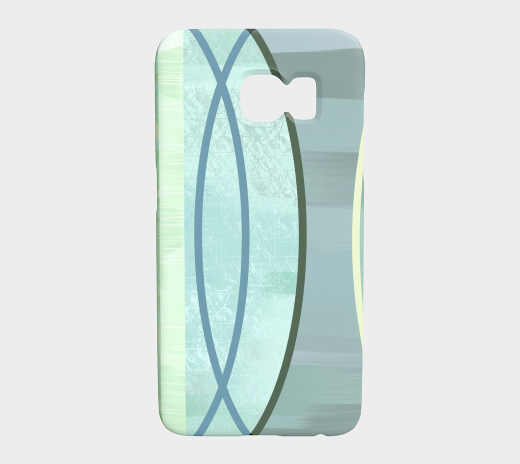 Del 487B Coaxial Soft Greens And Blues Device Case - deloresartcanada