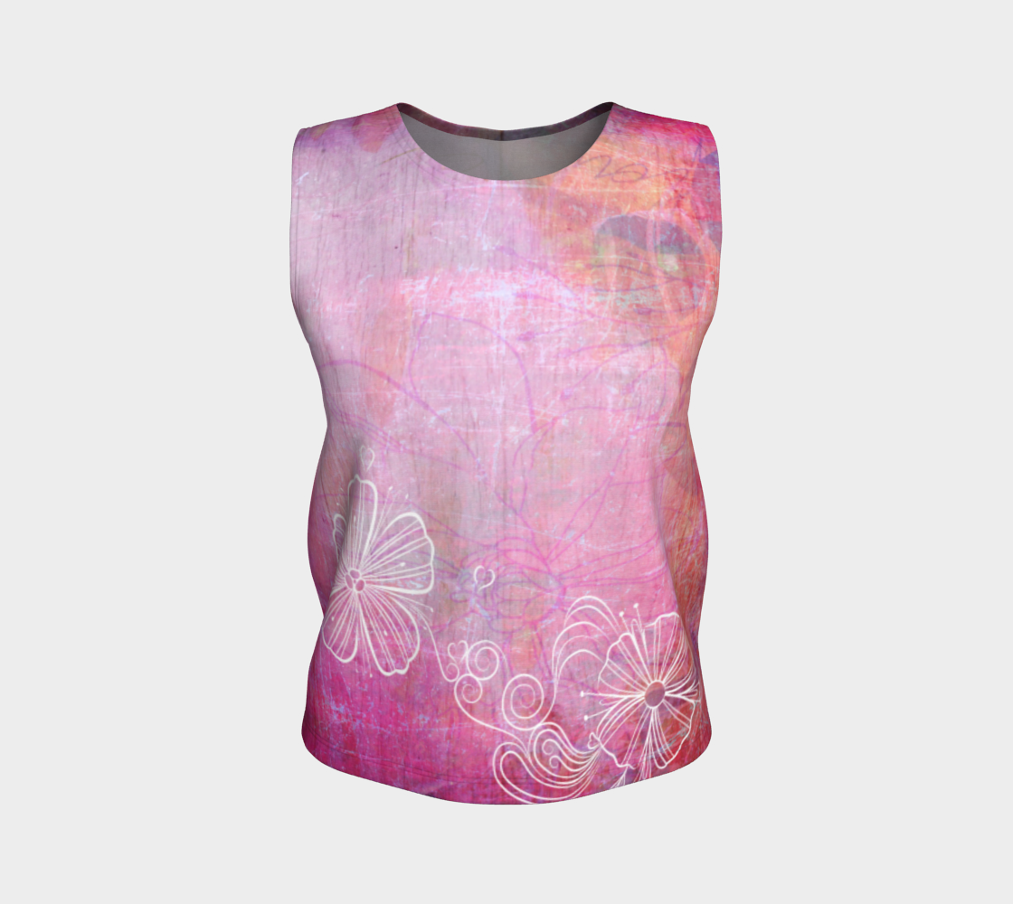 Bra Off Loose Tank by Deloresart in Pinks - deloresartcanada