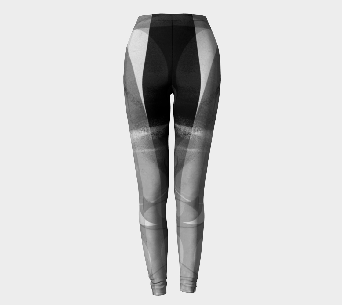 Caring Cup Grey and Black Leggings by Deloresart - deloresartcanada