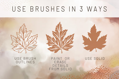 Volume 038 - Tawny Autumn Leaves Procreate Stamp Brushes - deloresartcanada