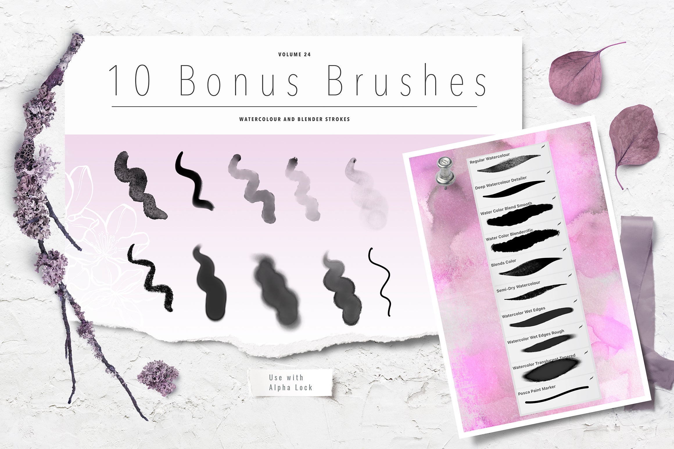 Volume 024 - Floral Procreate Stamp Brushes