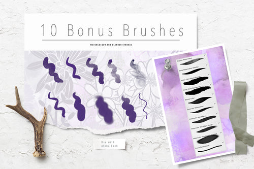 Volume 042 - Procreate Floral Brush Stamps 8 - deloresartcanada