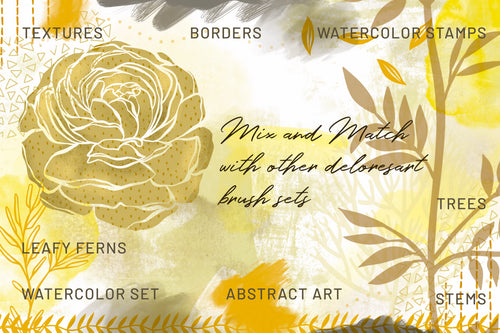 Volume 041 - Procreate Floral Brush Stamps 7 - deloresartcanada