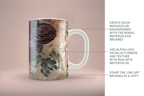 Volume 026 - Floral Procreate Stamp Brushes 3 - deloresartcanada
