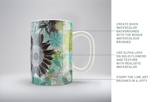 Volume 027 - Procreate Floral Brush Stamps 4 - deloresartcanada