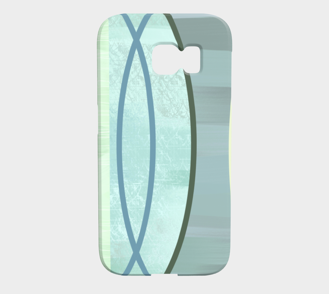 Del 487B Coaxial Soft Greens And Blues Device Case - deloresartcanada