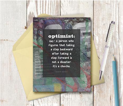 0606 Optimist Note Card - deloresartcanada