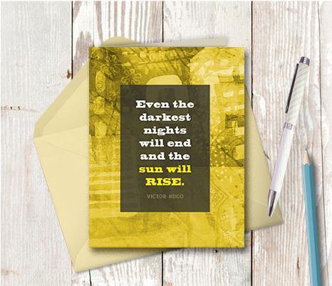 0607 Sun Will Rise Note Card - deloresartcanada