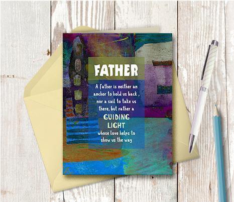 0608 Father Guiding Light Note Card - deloresartcanada
