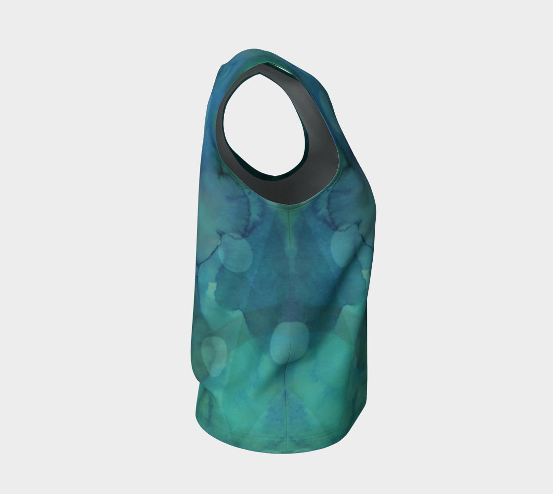Because of You Loose Tank in Teal - deloresartcanada