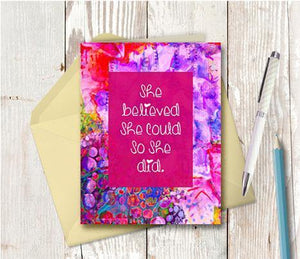 0614 She Believed Note Card - deloresartcanada