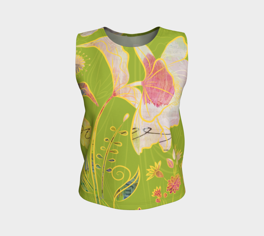 Subtle Soriya Loose Tank in Green - deloresartcanada