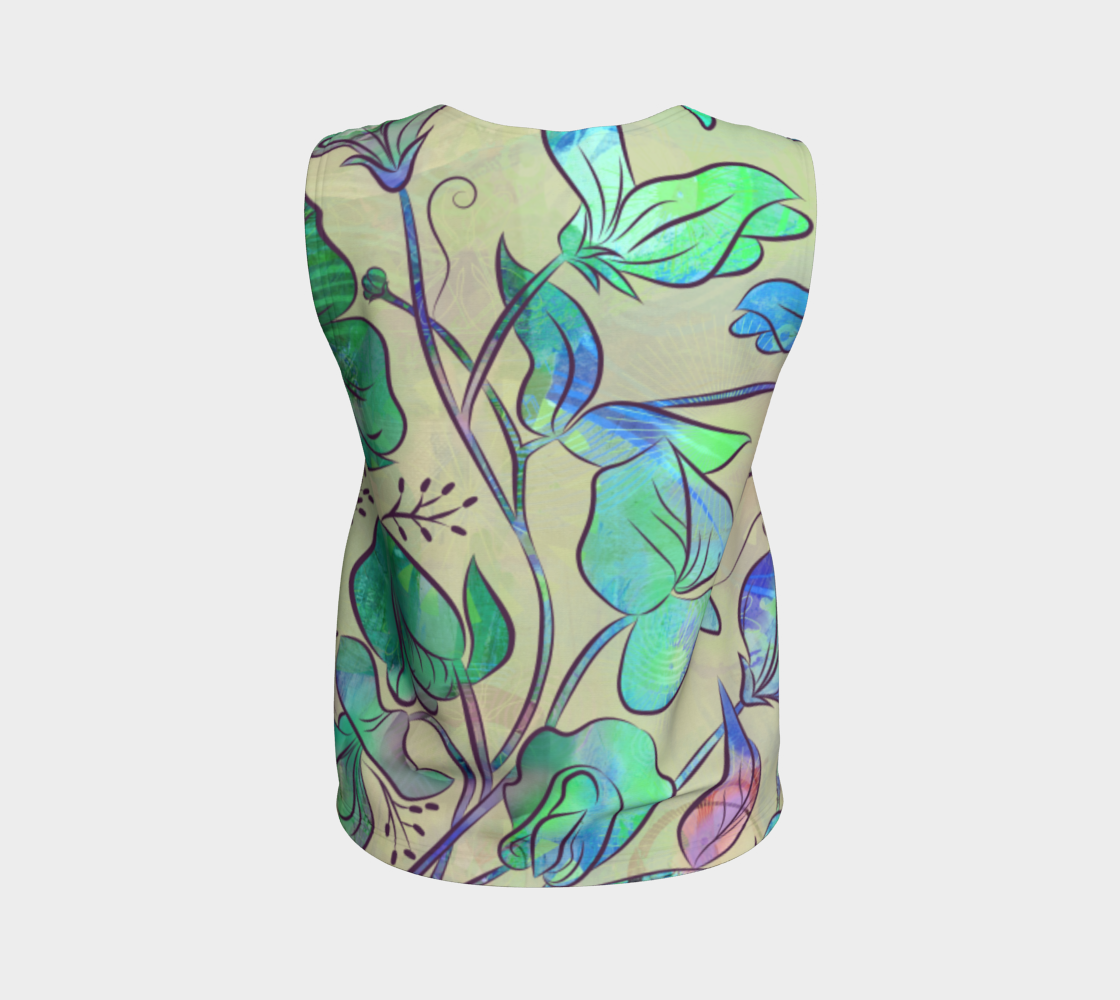 Queen Sweet Pea Loose Tank by Deloresart in Greens - deloresartcanada