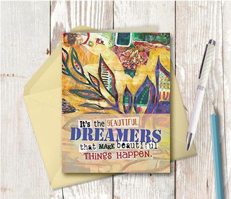 0625 Beautiful Dreamers Note Card - deloresartcanada