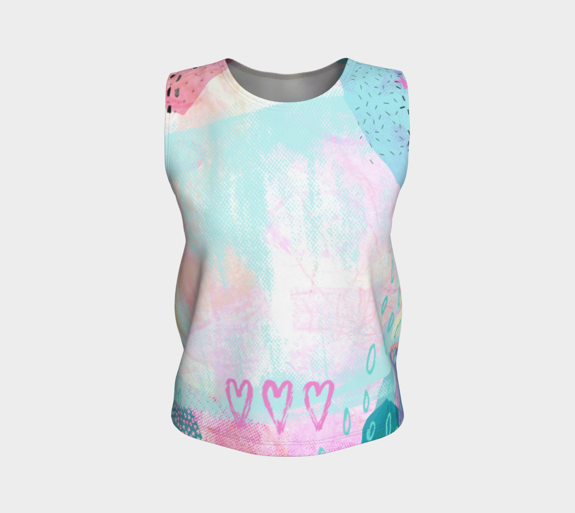 The Snuggle is Real Loose Tank in Baby Blue and Pink - deloresartcanada