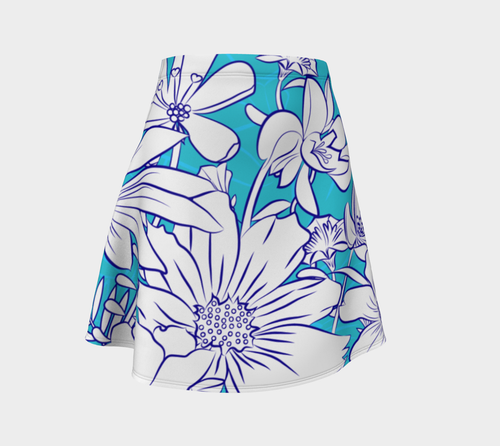 Flower Meadow Flared Skirt by Deloresart
