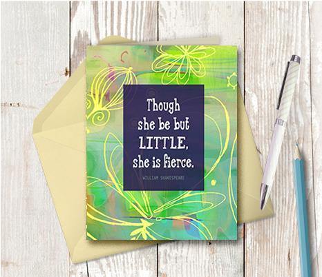 0632 Little Fierce Note Card - deloresartcanada