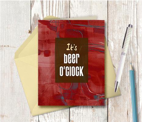 0633  Beer O Clock Note Card - deloresartcanada