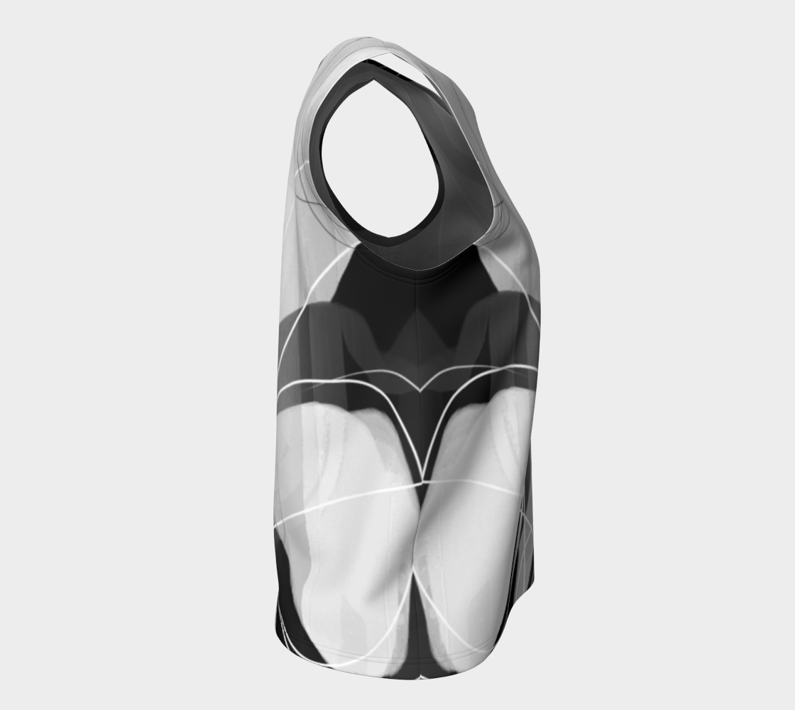 Shenanigans  Loose Tank by Deloresart in Greyscale - deloresartcanada