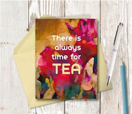0637 Time For Tea Note Card - deloresartcanada