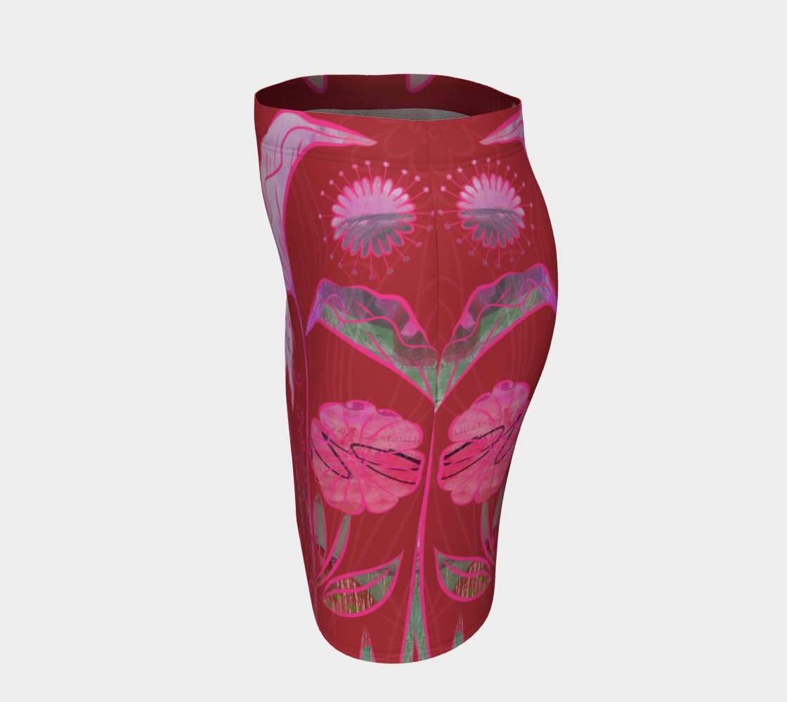 Subtle Soriya Reds Fitted Skirt by Deloresart - deloresartcanada