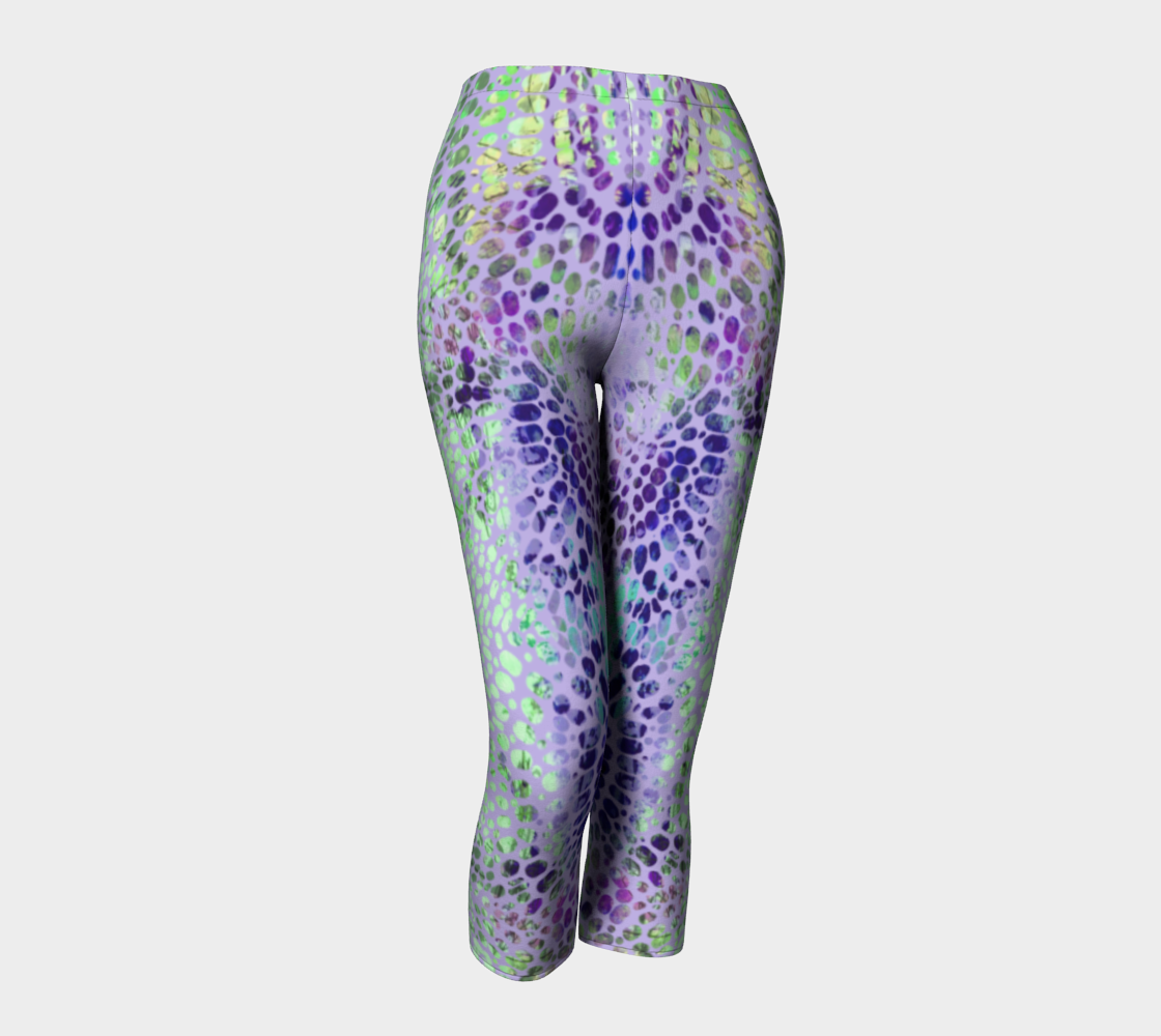 Earth Message Purple Capris by Deloresart - deloresartcanada